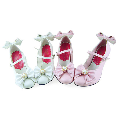 Antaina Sweet One Strap Lolita Heel Shoes with Bows