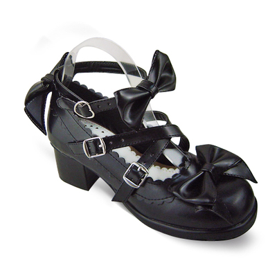 Matte black & 4.5cm heel + 1cm platform