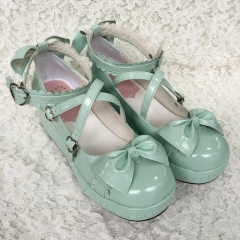 Antaina Sweet Doll Heads Lolita Platform Shoes With Bows