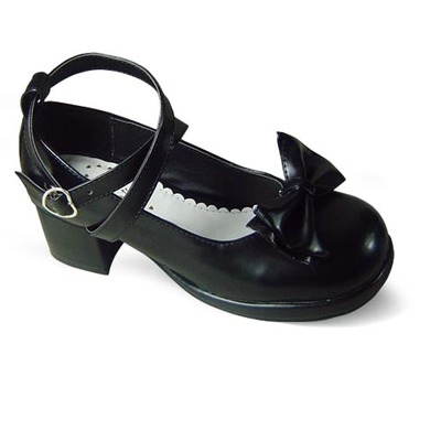 Glossy black & 4.5cm heel + 1cm platform
