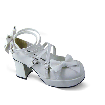 Matte white & 7.5cm heel + 3cm platform