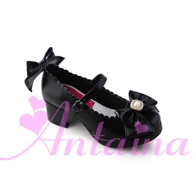 Matte black & 4.5cm heel + 1cm platform