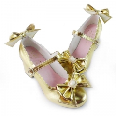 Antaina Sweet One Strap Lolita Heel Shoes with Bows