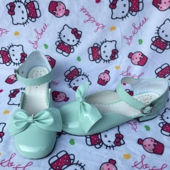 Antaina Glossy Mint Lolita Low Heel Shoes Sandals
