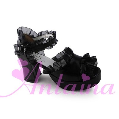 Matte black & 7.5cm heel + 3cm platform