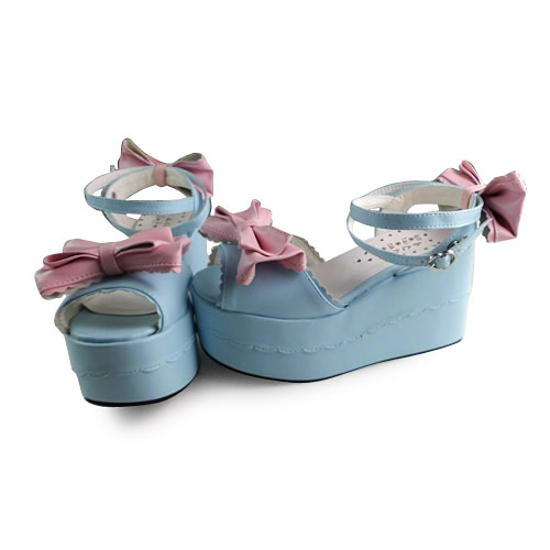 Blue X pink & 8cm heel + 4cm platform