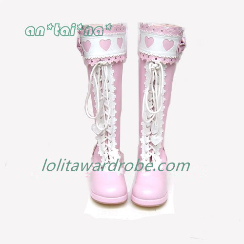 Pink x white & 4.5cm heel + 1cm platform