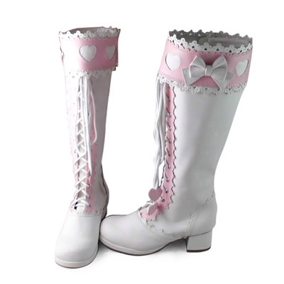 White x pink & 4.5cm heel + 1cm platform