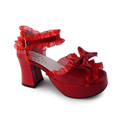 Glossy red & 7.5cm heel + 3cm platform