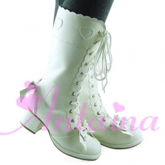 Antaina Sweet White Lolita Heel Shoes Boots