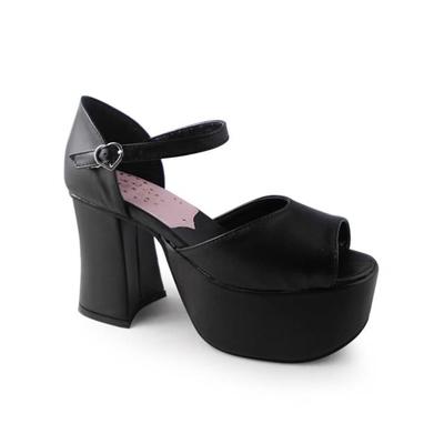 Matte black & 9cm heel + 5cm platform