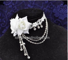 Roses Crystal White Lolita Necklace