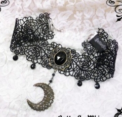 Gothic Moon Black Lace Lolita Choker