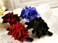 Goth Double Roses Lolita Hairpin