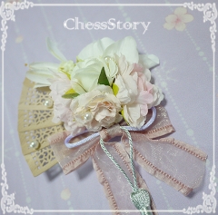 Chess Story -Camellia and Moon in Water- Flower Hairclip