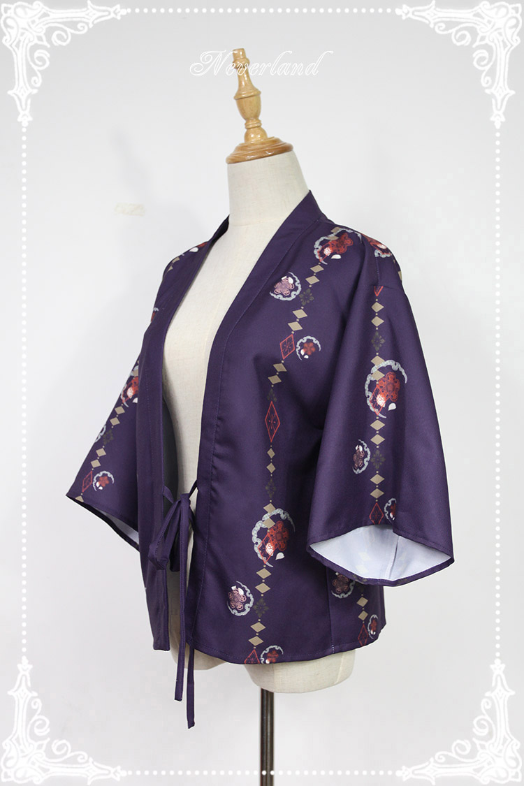 Black and Purple Kimono Jacket
