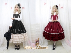 Little Dipper -The Rose and the Cross- Lolita Embroidery Jumper Dress