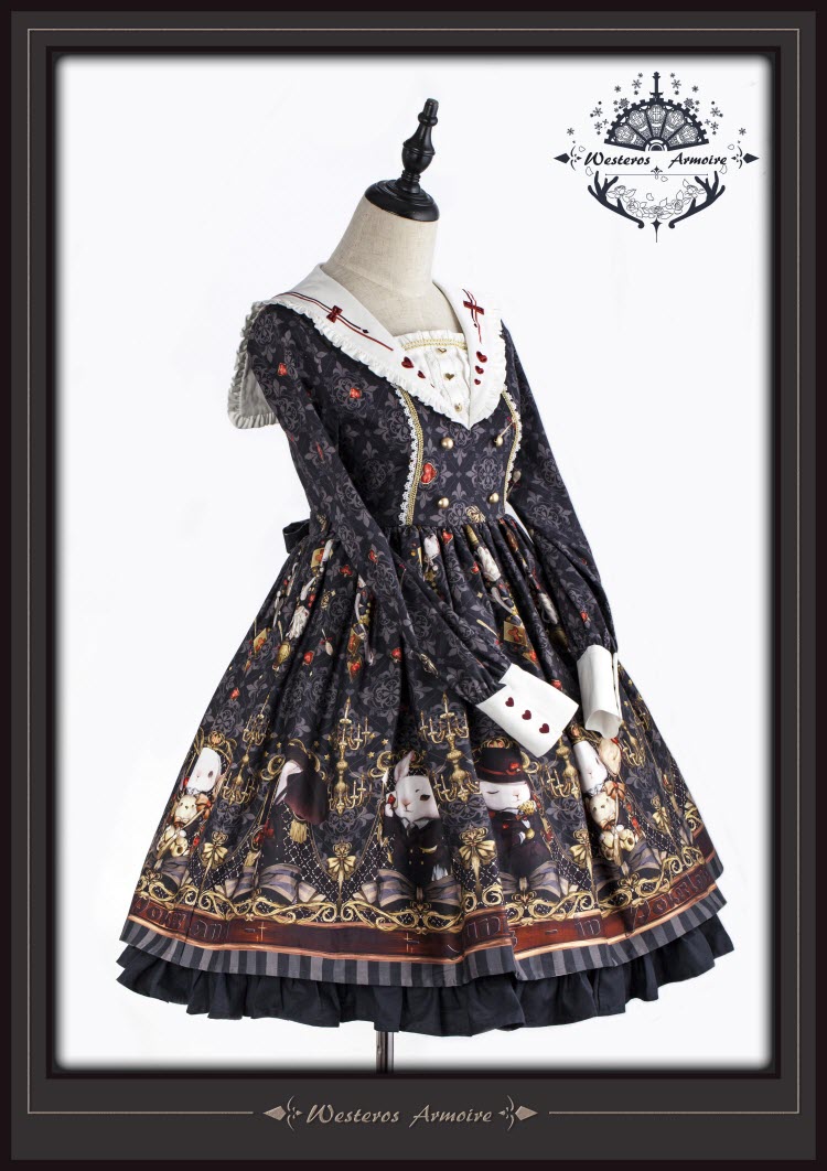 Westeros Armoire -Bunnies in Pokerland- Lolita OP Dress