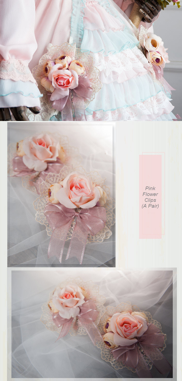 Pink Flower Clips (A Pair)