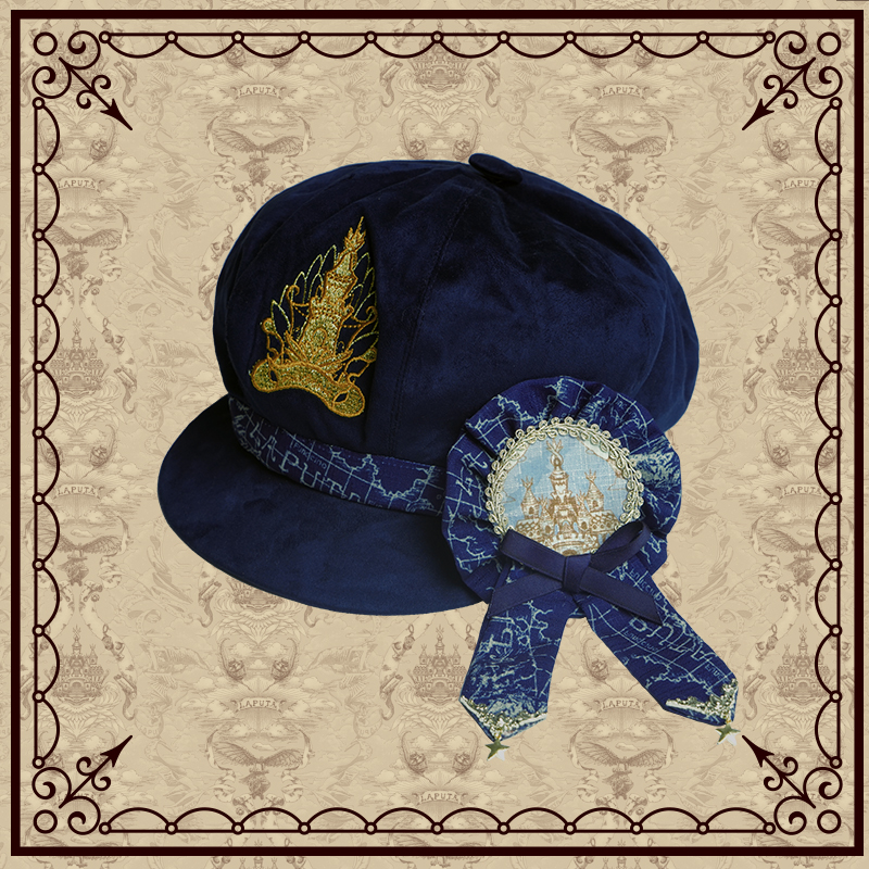 Navy Blue Hat + Navy Blue Rosette