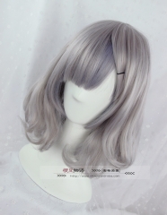 Sweet Japanese Harajuku Style Light Grey X Silver Blue Blend Lolita Curly Bobo Wig