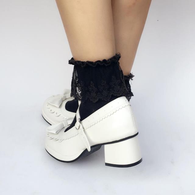 Matte white & 4.5cm heel + 1cm platform