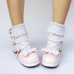 Sweet Bead Chains Bows Lolita Shoes