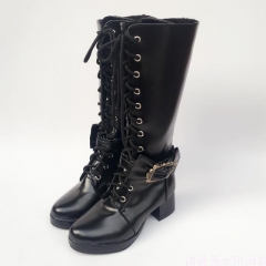 Matte Black High Platform Lolita Boots