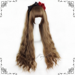 75cm Brown Fluffy Corn Long Lolita Curly Wig