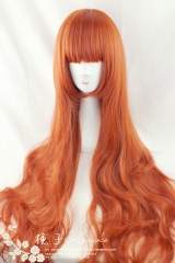 100cm Red Brown Long Lolita Curly Wig