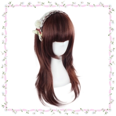 55cm Dark Brown Caramel Lolita Straight Wig