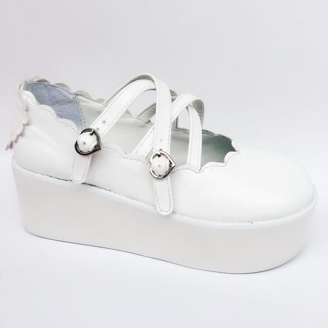 White & 6cm heel + 4cm platform