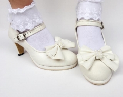 Sweet White Bows Lolita Heels Shoes