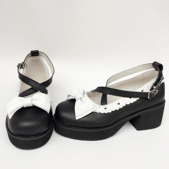 Black X White & 4cm heel + 2cm platform