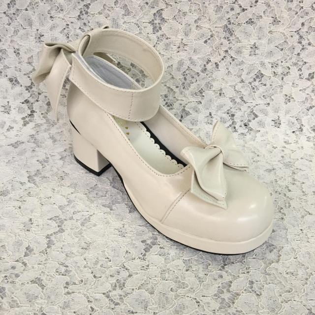 Matte white & 4.5cm heel + 1cm platform