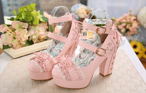 Pink & 10cm heel + 3cm platform