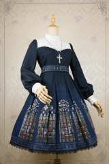 AcYutHorizon -Immortals- Gothic Stained Glass Printed Lolita OP Dress - Preorder