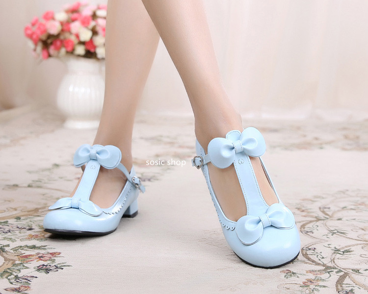 T-straps Sweet Low Heels Lolita Shoes
