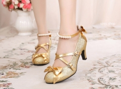 Sweet Pearls Lolita Glitter Heels Shoes - Sold Out