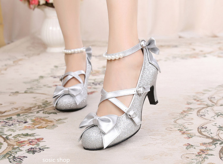 Silver & 6cm heel