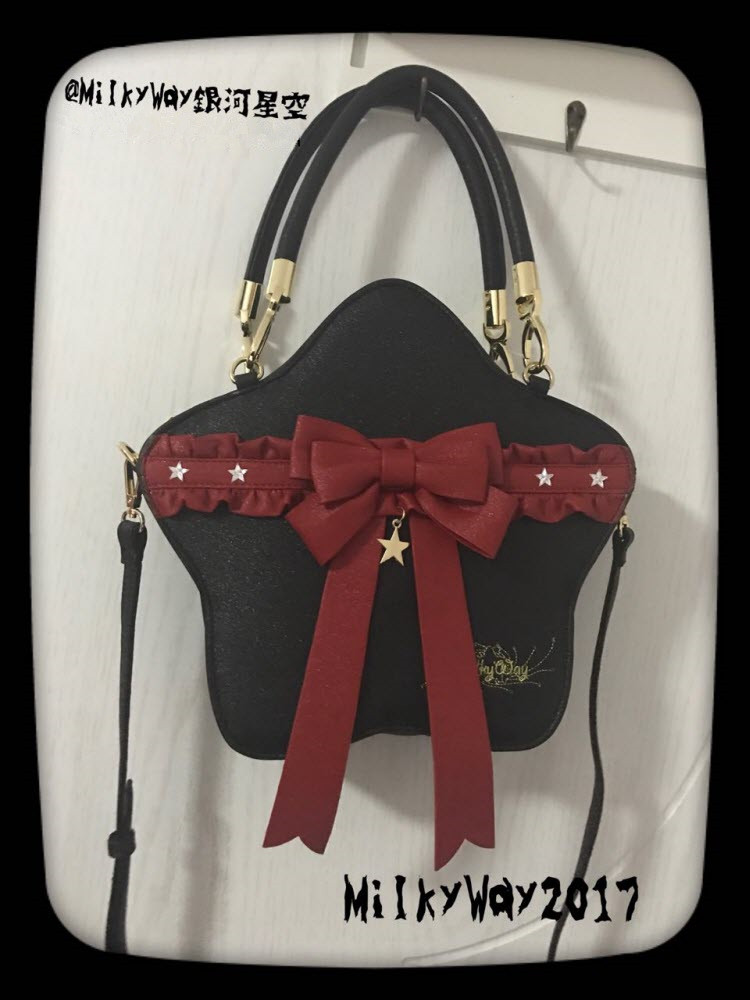 Glittering Black + Red Bow