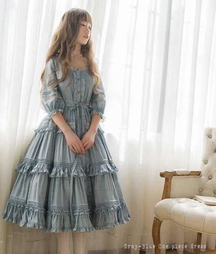 Jewelry in Sunrise -Jenny and Mentha Tea- Classic Lolita OP Dress