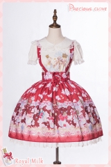 Precious Clove -Royal Milk- Sweet Lolita Skirt with Shoulder Straps