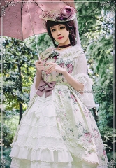 Surface Spell -Bouquet des Fleurs Blanchatre- Classic Lolita Jumper Dress