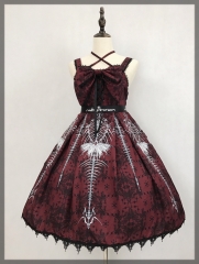 The Devil's Bones Gothic Lolita High Waist Jumper Dress