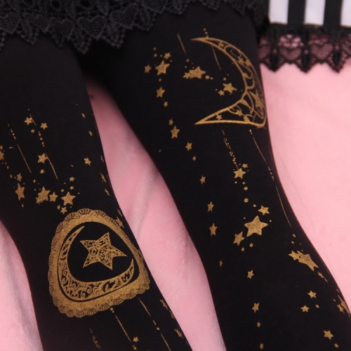 The Moon And The Stars 100D Velvet Lolita Tights