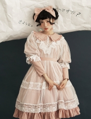 Pure Love Dotted Gauze and Lace Sweet Vintage Classic Lolita Outlayer Dress