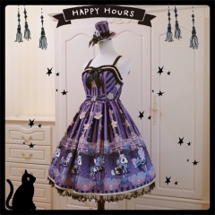 Le Miroir -Black Dream World- Skeleton Carousel Printed Lolita JSK