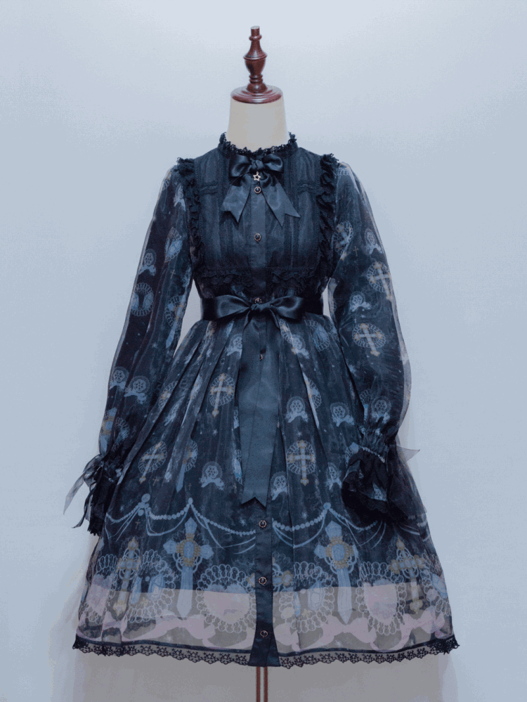  Angelcat  Jeweled Crosses Gothic Lolita OP Dress