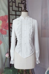 Arcadian Deer -Herbal.White Peony Root- Embroidery Qi Lolita Blouse